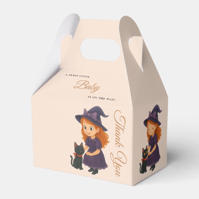 Ballotins Little Witch & Cat | Halloween Girl Baby Shower (Verso)