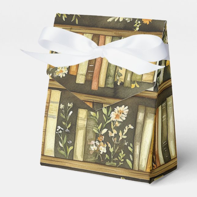 Ballotins Livres jaunes avec des fleurs sur une étagère (Verso)