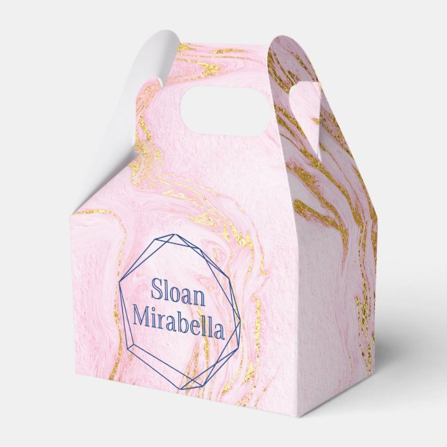 Ballotins Logo en marbre rose blanc David Rose (Verso)