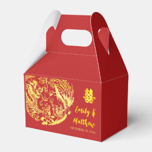 Ballotins Logo mariage traditionnel chinois Dragon Phénix