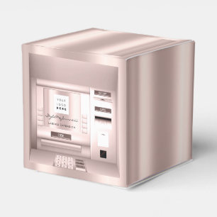 Ballotins Logo Nom de la société ATM Bank Rose Pink Packag