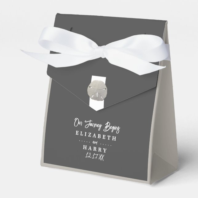 Ballotins Lone Sand Dollar - Charcoal Grey - Beach Wedding (Verso)