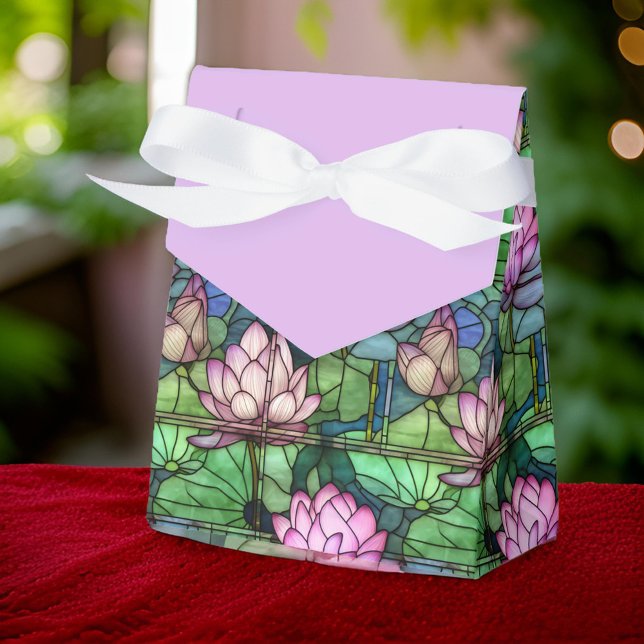 Ballotins Lotus Lotus En Verre Tenté Ballotin (Stained Glass Lotus tent-styled Favor Boxes! 🌸 Perfect for #weddings #parties 🎁 Add elegance!)