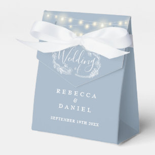 Ballotins Lumières de Chaîne Bleu Poussiéreux Fleurs Mariage