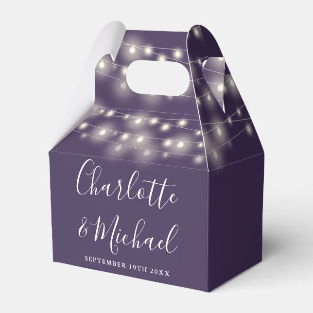 Ballotins Lumières de chaîne violettes avec écriture signatu (Verso)