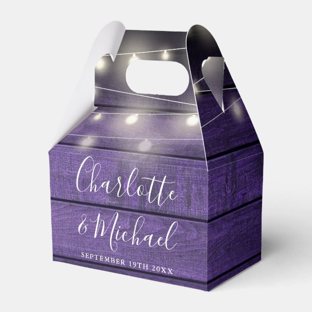 Ballotins Lumières Guirlande Violet Bois Rustique Écriture M (Verso)