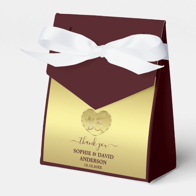 Ballotins Luxury Gold Deep Burgundy Wedding Anniversary  (Verso)