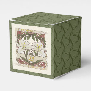 Ballotins Lys blancs : Style Vintage Motif vert foncé Retour