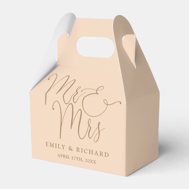 Ballotins M. Et Mme Elegant Script Soft Peach Mariage (Verso)