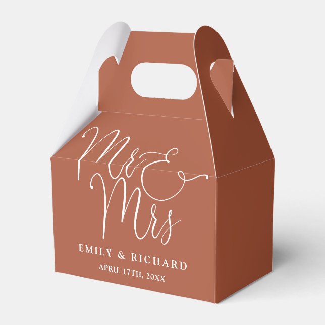 Ballotins M. Et Mme Elegant Script Terracotta Mariage (Verso)