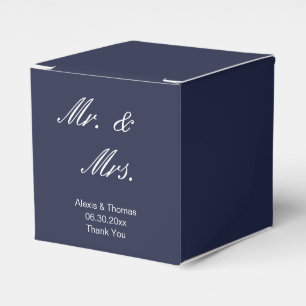 Ballotins M. & Mme en blanc Script Midnight Blue Mariage