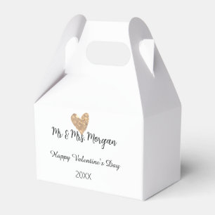 Ballotins M & Mme nom joyeuse Saint-Valentin cœur en or