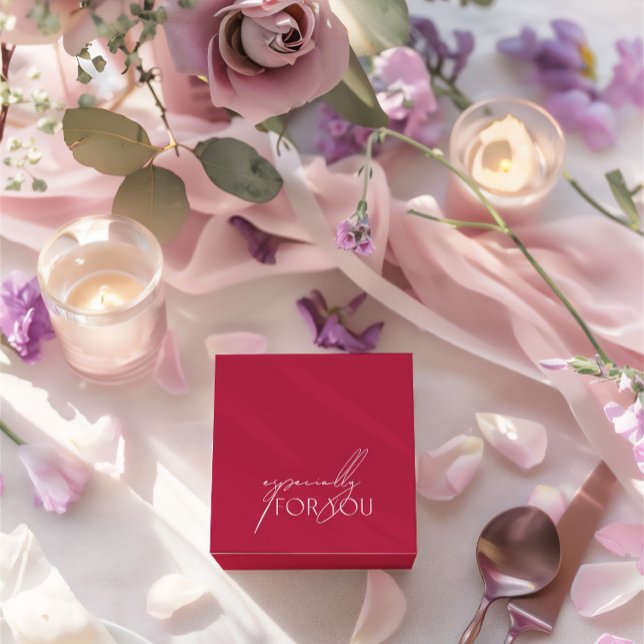 Ballotins Magenta Minimaliste Particulièrement Pour Vous Mar (Minimalist Magenta Especially For You Wedding Favor Boxes)