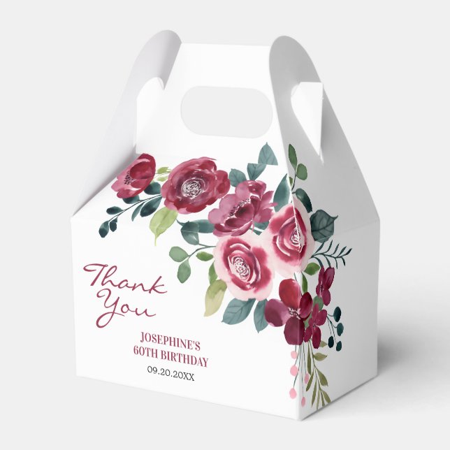 Ballotins Magenta Pink Rose Floral Greenery Birthday (Verso)