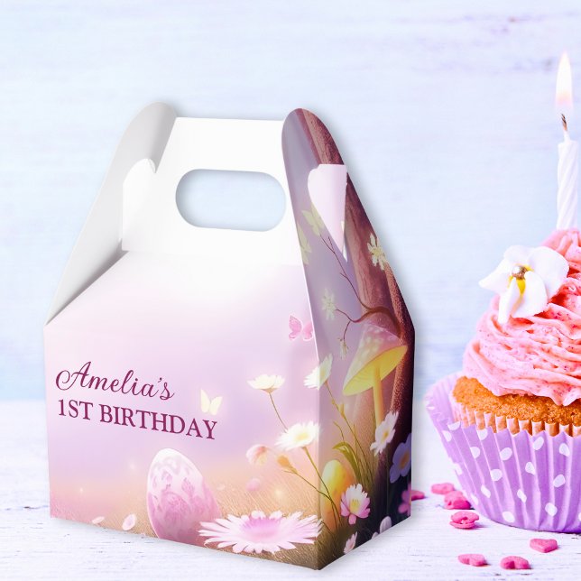 Ballotins Magique Enfants Pink Pâques thème Anniversaire (Magical Kids Pink Easter Themed Birthday Favor Boxes)