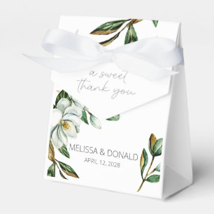 Ballotins Magnolia Blanc Floral Mariage Favor Box