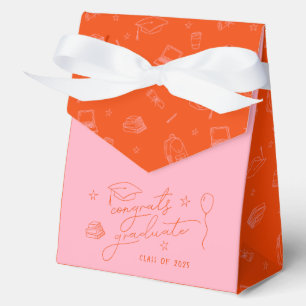 Ballotins Main rose orange dessinée Graduation personnalisée