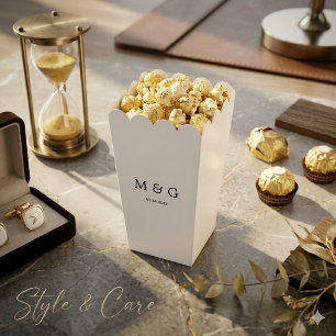 Ballotins Maïs soufflé personnalisé avec monogramme et date 
