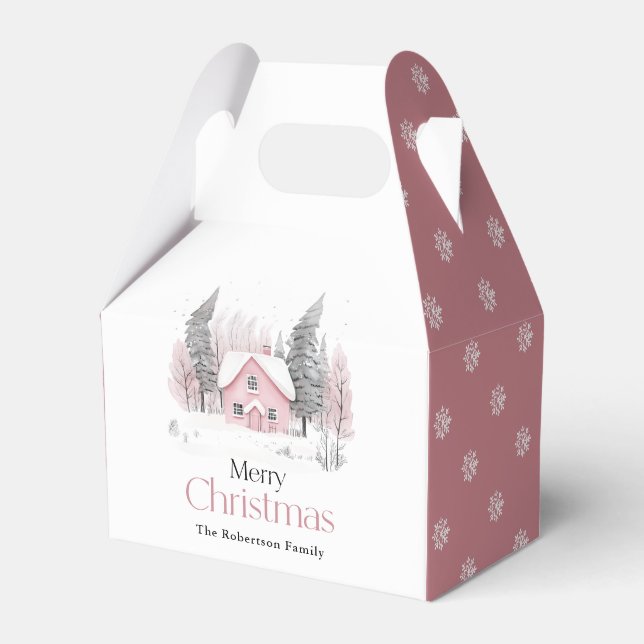 Ballotins Maison de Noël hivernale rose (Verso)