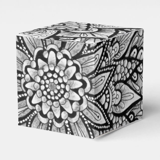 Ballotins Mandala d'art original noir et blanc (Verso)