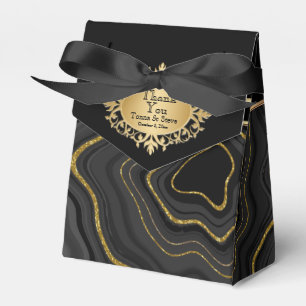 Ballotins Marbre Agate élégant avec noir et or