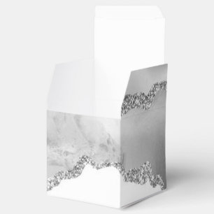 Ballotins Marbre blanc gris Agate Parties scintillant argent