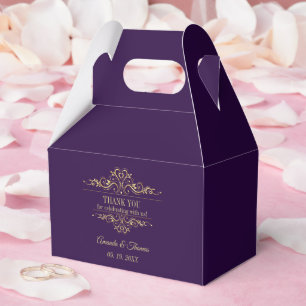 Ballotins Mariage à cadre doré violet élégant