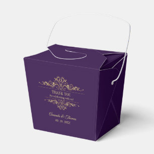 Ballotins Mariage à cadre doré violet élégant
