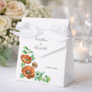 Ballotins Mariage à l'aquarelle  Coquelicots rouges dans le 