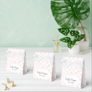 Ballotins Mariage à motif damier rose peint