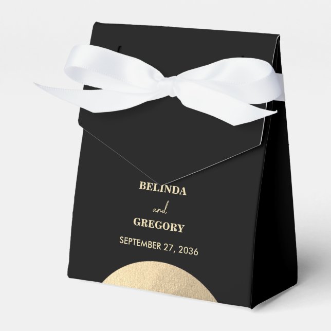 Ballotins Mariage Abstrait moderne Noir & Or contemporain (Verso)