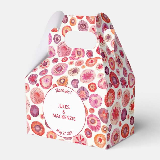 Ballotins Mariage Abstrait rose moderne (Verso)