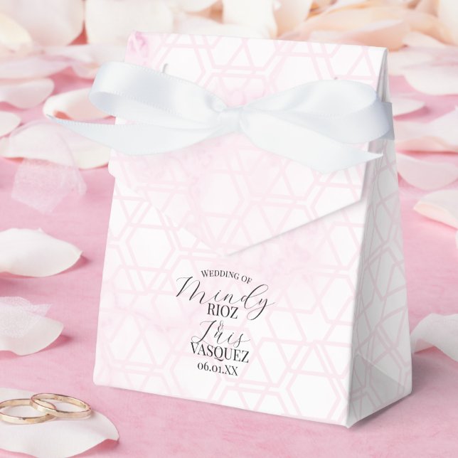 Ballotins Mariage Abstrait Rose Script Noir  (Mariage)