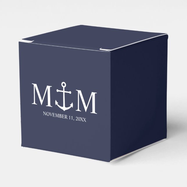 Ballotins Mariage Ancre bleu marine (Verso)