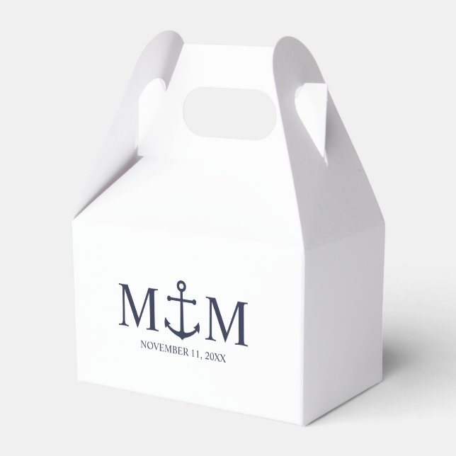 Ballotins Mariage Ancre bleu marine (Verso)