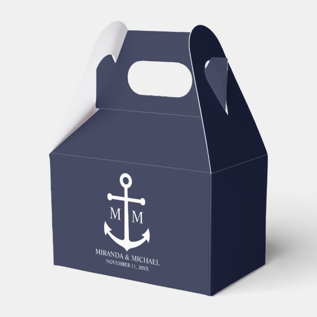 Ballotins Mariage Ancre bleu marine (Verso)