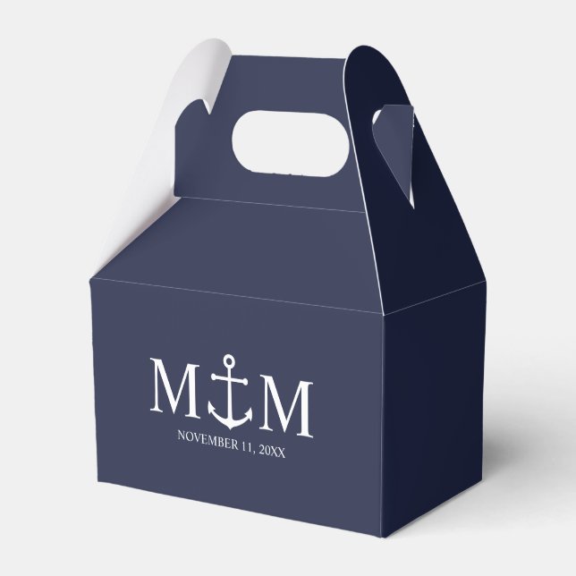 Ballotins Mariage Ancre bleu marine (Verso)