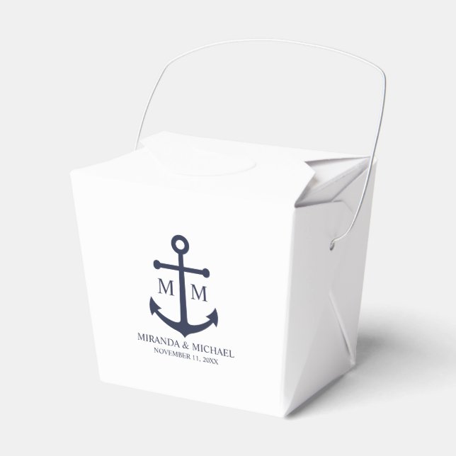 Ballotins Mariage Ancre bleu marine (Verso)