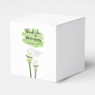 Ballotins Mariage aquarelle lis calla blancs