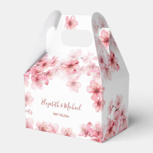 Ballotins Mariage aquarelle rose blanc cerisier en fleurs