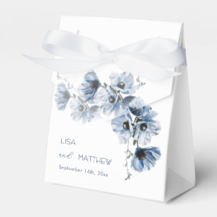 Ballotins Mariage artistique fleurs bleues blanches