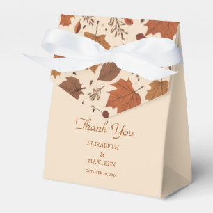 Ballotins Mariage Automnal Feuilles d'Érable Brun Beige Rust