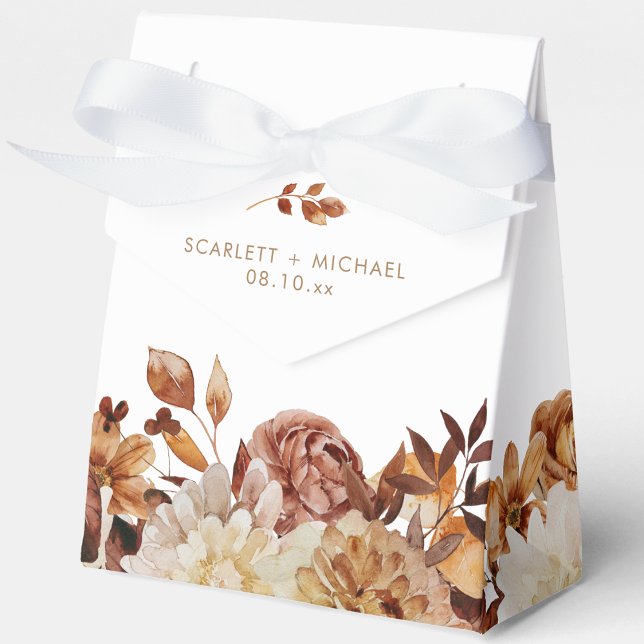 Ballotins Mariage aux Feuilles Élégantes (Elegant Watercolor Autumn Leaves Wedding Favor Boxes by Painted Paperie
)