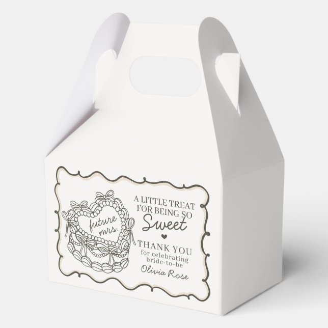 Ballotins Mariage Beige Retro Coquette Gâteau à thème cœur R (Recto)