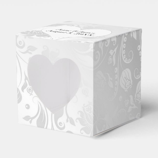 Ballotins Mariage Blanc Satin Damas Avec Coeur (Verso)