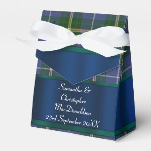 Ballotins Mariage bleu et vert tartan plaid