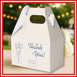 Ballotins Mariage Bleu Poussiéreux Fleur Sauvage