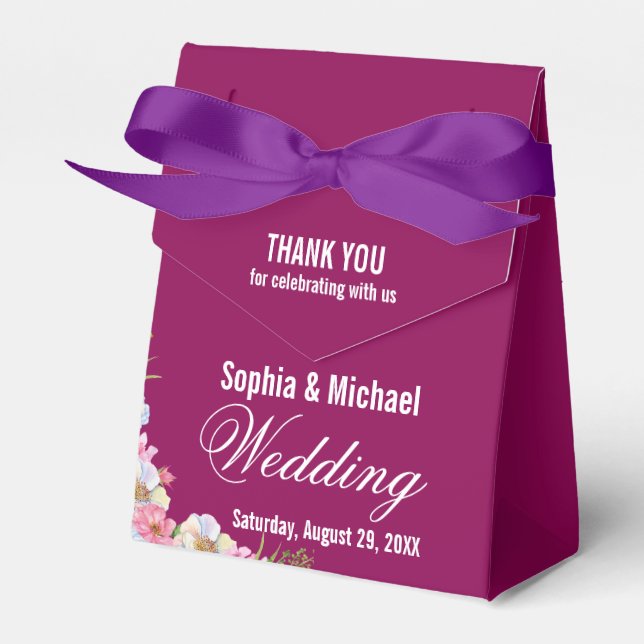 Ballotins Mariage bleu rose aquarelle (Verso)