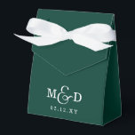 Ballotins Mariage Bohème Rustique Moderne Monogramme Vert Ém<br><div class="desc">Boîtes de Faveur de Mariage Bohème Rustique Moderne Monogramme Vert Émeraude</div>