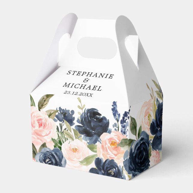 Ballotins Mariage Boho bleu bleu bleu rose bleu marine (Arrière)